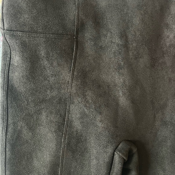 Spanx Classic Black High-Waist Leggings Faux Suede Leggings Medium - Picture 3 of 13
